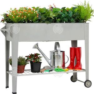 INN Jardinière surélevée 86x40x80cm bac à fleurs pour jardin balcon pot à fleurs jardinière sur pied parterre surélevé en métal