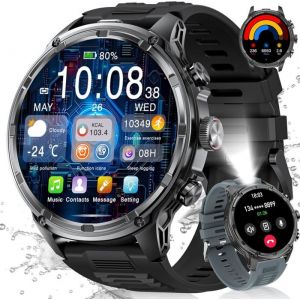 Militaire Montre Connect&eacute;e Homme Avec 185 Hd Grand &Eacute;cran/Led Lampe/710Mah BatterieSmartwatch Homme Avec 100+ Modes Sportifs2