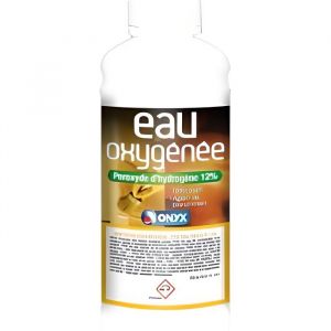 Eau oxygénée - ONYX - 12% - 1 Litre - Détachant - Agent de blanchiment - Bois brut