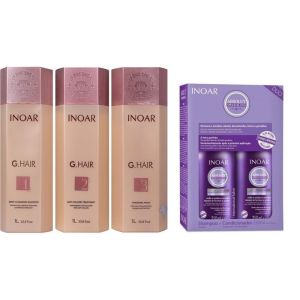 Lissage - INOAR - GHair 3L - Hydratation intense - Réduction des frisottis - Brillance durable