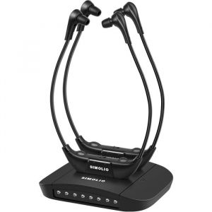 Casque TV Sans Fil SIMOLIO Double Infrarouge 15 Heures Autonomie Son Ambiant