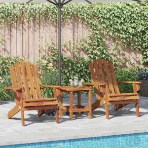 HSF&reg;Chaises Adirondack de jardin - anticorrosion - Fauteuil de bistrot lot de 2 Bois massif dacacia - 75x84x90 cm pxo70271