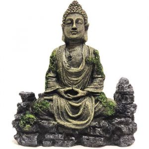 Statue de Bouddha - EINNENFFER - D&eacute;coration daquarium - R&eacute;sine &eacute;cologique - 14x7x175 cm - Poids 03 kg