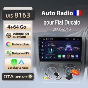 litillbuly 4Go 64Go WIFI adaptateur autoradio pour Fiat Ducato 2006 2007 2008 2009-2013 accessoire autoradio android voiture carplay
