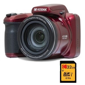 KODAK Pack Bridge Numérique Pixpro Astro Zoom AZ405 20MP + Carte SDHC Kodak Ultra High Speed 32GB - Zoom X40 Vidéo Full HD - Rouge