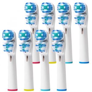 Tête de de rechange Compatible Oral-B-Braun-double nettoyage-paquet de 8 têtes de rechange universelles pour à den