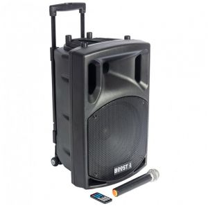 Enceinte Active BOOST150VHF-BT Portable Autonome - 800W -1 5/38CM AVEC USB-MP3 REC VOX BLUETOOTH 1 MICRO VHF
