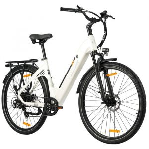 V&eacute;lo &eacute;lectrique TTGO C3 SE Moteur 250W Batterie 36V18Ah 25KM/H Pneu CST 28*2.0  Autonomie 80-120 KM Capteur de vitesse Blanc