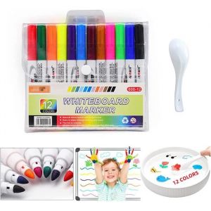 12Pc Marqueur Flottant &agrave; LeauStylo Magique pour Peinture &agrave; LeauStylo &agrave; Gribouiller avec Cuill&egrave;reDessiner Gribouiller Tableau