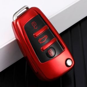 Rouge - Coque de Protection compl&egrave;te pour cl&eacute; t&eacute;l&eacute;commande &eacute;tui pour Audi A1 A3 A4 A5 Audi B6 B7 B8 Audi Q