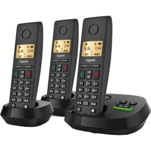 T&eacute;l&eacute;phones DECT Gigaset Pure 220A Trio - 3 Appareils avec R&eacute;pondeur et Mains Libres