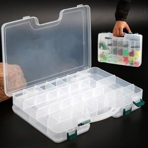 12 compartiments pêche caisse à leurres boîte de rangement en plastique double-KOA
