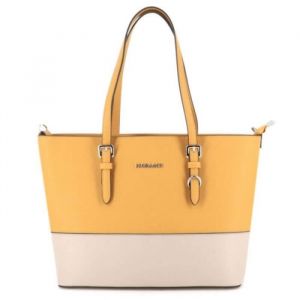 Sac Cabas Femme Bicolore Format A4 - Flora Co Paris - Moutarde
