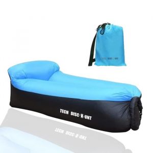 Hamac Gonflable air Sofa &Eacute;tanche Longue Chaise Gonflable Canap&eacute; /Sac Rangement/ Camping Piscine Plage Jardin Bleu/ Plein Air