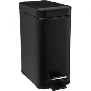 Poubelle de Salle de Bain Rectangle 5L Noir