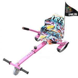 RCB Hoverkart Accessoire pour Gyropode Auto-Équilibrage - Siège Karting Ajustable (20kg Min-100kg Max) - Rose