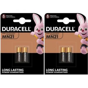 Pile MN21 DURACELL lot de 4 piles alcalines 12V A23 V23GA LRV08 8LR932 3LR50 E23A 12 Volts péremption éloignée capacité 50mAh