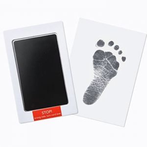 Baby Handprint et empreinte Kit Cadre Empreintes Main Baby Print Photo Empreinte B&eacute;b&eacute; Cadre Photo Cadeau pour Nouveau N&eacute;e Noir