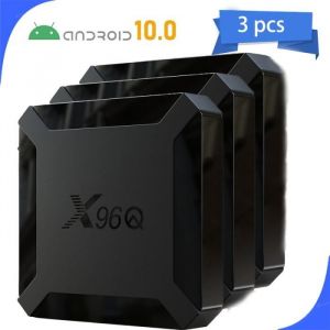 3Pcs Boitier iptv Android 10.0 Smart TV Box android  Media Player 2Go+16Go HD 4K/3D 2.4/5GHz WiFi BT4.0 1000M LAN Netflix