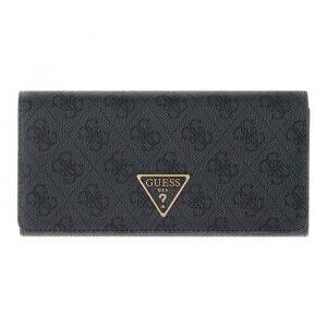 GUESS Porte-monnaie gris fonc&eacute; noir pour femme - Laurel II SLG Flap Organizer Coal Logo 336922