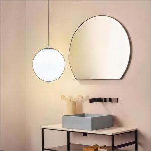 WOTTES LED Moderne Lustre Suspension Lampe Verre en forme de boule Luminaire Suspension Boule Verre Vec Du Métal (18CM1PCS)