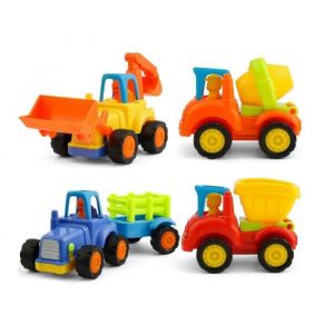 Jouets Voiture - Non sp&eacute;cifi&eacute; - 4 Pcs - Tracteur Bulldozer Camion-Benne Camion-toupie - Pour B&eacute;b&eacute; 2-4 ans