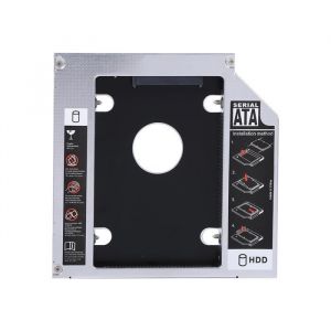 Qiilu baie de disque dur 12.7mm aluminium SATA HDD SSD boîtier disque dur baie adaptateur DVD optique Caddy pour ordinateur