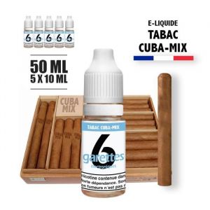 E-liquide 50ML saveur TABAC CUBA MIX avec 6MG de nicotine (e-liquide id : PROD1234) - (5x10ML)