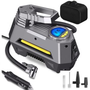 compresseur voiture150 psi gonfleur pneus voiture avec fusible 4 embouts de rechange compresseur dair electrique digital a[A75]