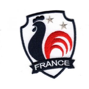 Patch Ecusson Thermocollant Blason coq France fran&ccedil;ais 550 x 650 cm