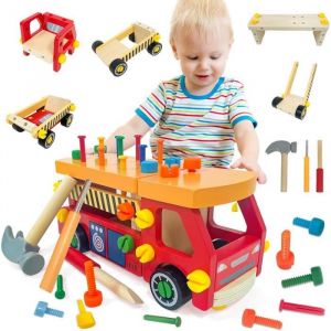 Etabli Enfant Jouet Montessori Outils Enfant Cadeau Enfant 3 Ans Jouet Enfant avec Clous et Vis