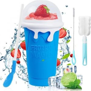 Slushy Cup Slushie Maker Cup Gobelet Granita Frozen Magic Smoothie Granit&eacute; Cup DIY Slush Ice Maker Gobelet de Cong&eacute;lation (Bleu)