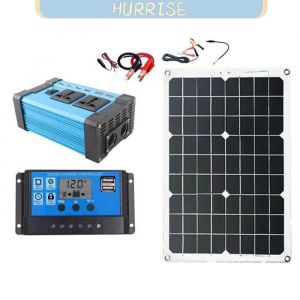 Tbest ensemble de panneaux solaires onduleur Syst&egrave;me de g&eacute;n&eacute;rateur solaire 300W 12V &agrave; 220V onduleur quincaillerie photovoltaique