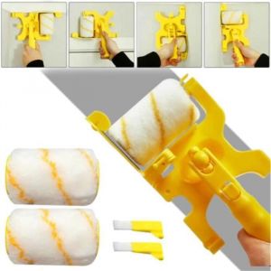 Rouleau à PeintureClean Cut Paint Edger Roller Brush Brosse de Nettoyage Amovible Multifonctionnelle Outils Sû pour Plafond Mural