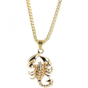 Colliers pendentif Scorpion Animal couleur or pour hommes collier à chaîne à maillons longs collier homme