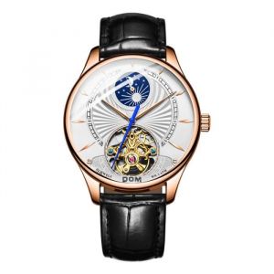 Montre homme m&eacute;canique automatique tourbillon phase de lune &eacute;tanche classique cadeaux de No&euml;l