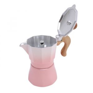 OMABETA Cafeti&egrave;re sur cuisini&egrave;re Machine &agrave; caf&eacute; en aluminium &agrave; Valve unique cuisini&egrave;re de 150ml pour table capsule D&eacute;grad&eacute; Rose