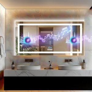 Miroir Salle de Bain - UNHO - 140x70cm - LED - Bluetooth - Anti-bu&eacute;e