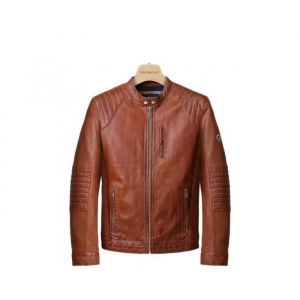 Veste en cuir homme Redskins - Ref 58185 - Cognac - Marron - Homme - Adulte