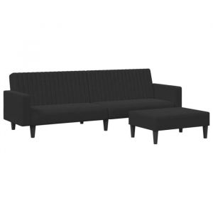 633095 Ensemble de canap&eacute;s 2 pcs - Canap&eacute; de Relaxation - Canap&eacute;-chaise - noir velours Poids:35.35