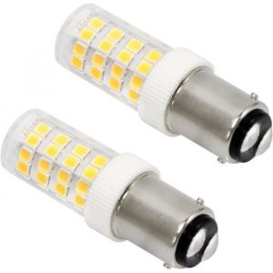 5W LED Ampoule Machine &agrave; Coudre B15d 12-24V 300LM Blanc Chaud 3000K  Non-Dimmable Ampoule &agrave; Ba&iuml;onnette B15 2 pi&egrave;ces