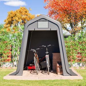 Abri de Jardin XXL Kimfead 448 m&sup2; - Carport et Garage Moto 245x183x217 cm - Tente de Stockage Renforc&eacute;e en PE Imperm&eacute;able