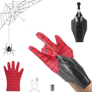 TTLIFE Tireur de Toile daraignée Spider Web Shooter Con Launcher Glove Gant de Lancement Spiderman pour Enfants Effet Lumineux