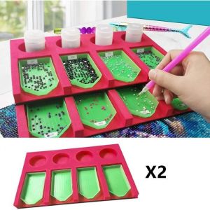 Accessoires de diamond paintingkit doutils de peinture &agrave; strassPlateau organiseurpour accessoires de peinture &agrave; strass2pcs
