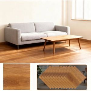 40 unit&eacute;s de sol en PVC autocollant 30 x 30 cm sol en vinyle autocollant aspect b&eacute;ton dalles adh&eacute;sives Brun vein&eacute; de bois  SOLS PVC