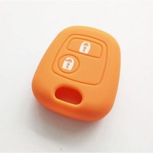 Housse de clé télécommande en SILICONE 2 boutons pour citroën C1 C2 C3 C4 XSARA PICASSO PEUGEOT 106 107 206 207 307 [A2B980B]
