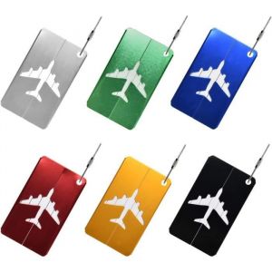ONEYOO &Eacute;tiquette Bagage 6 Pi&egrave;ce &Eacute;tiquette Valise Avion Etiquette Bagage en Alliage dAluminium avec Cordes en Acier Inoxydable