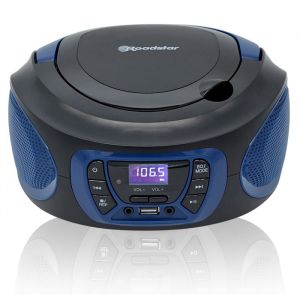 Radio CD Portable Numerique FM PLL Lecteur CD CD-R CD-RW MP3 USB Stereo Roadstar CDR-365U/BL  Noir/Bleu 33017