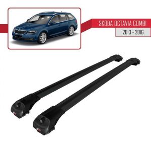 Pour Skoda Octavia COMBI 2013-2016 Barres de Toit ACE-1 Railing Porte-Bagages de voiture / Noir