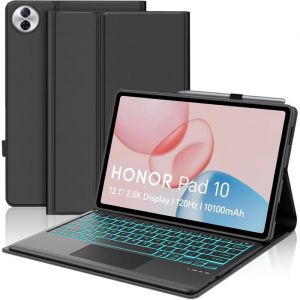 Clavier pour tablette - SWAPY - Compatible Honor Pad 10 12.1 2025 - Azerty fran&ccedil;ais - R&eacute;tro-&eacute;clair&eacute; 7 couleurs